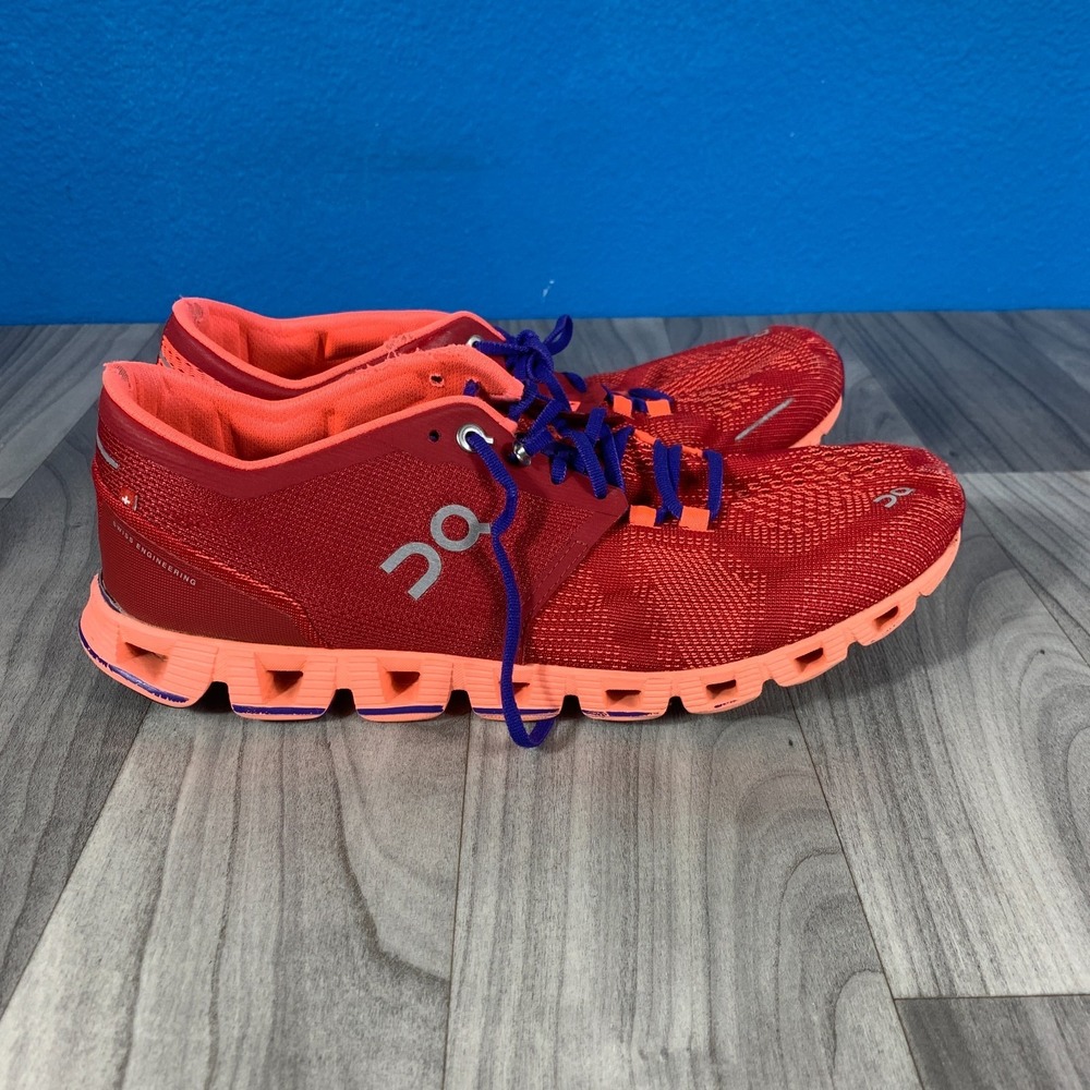 ON RUNNING Cloud X Mesh Red Asphalt Trainers Red/Asphalt Women's Size 10